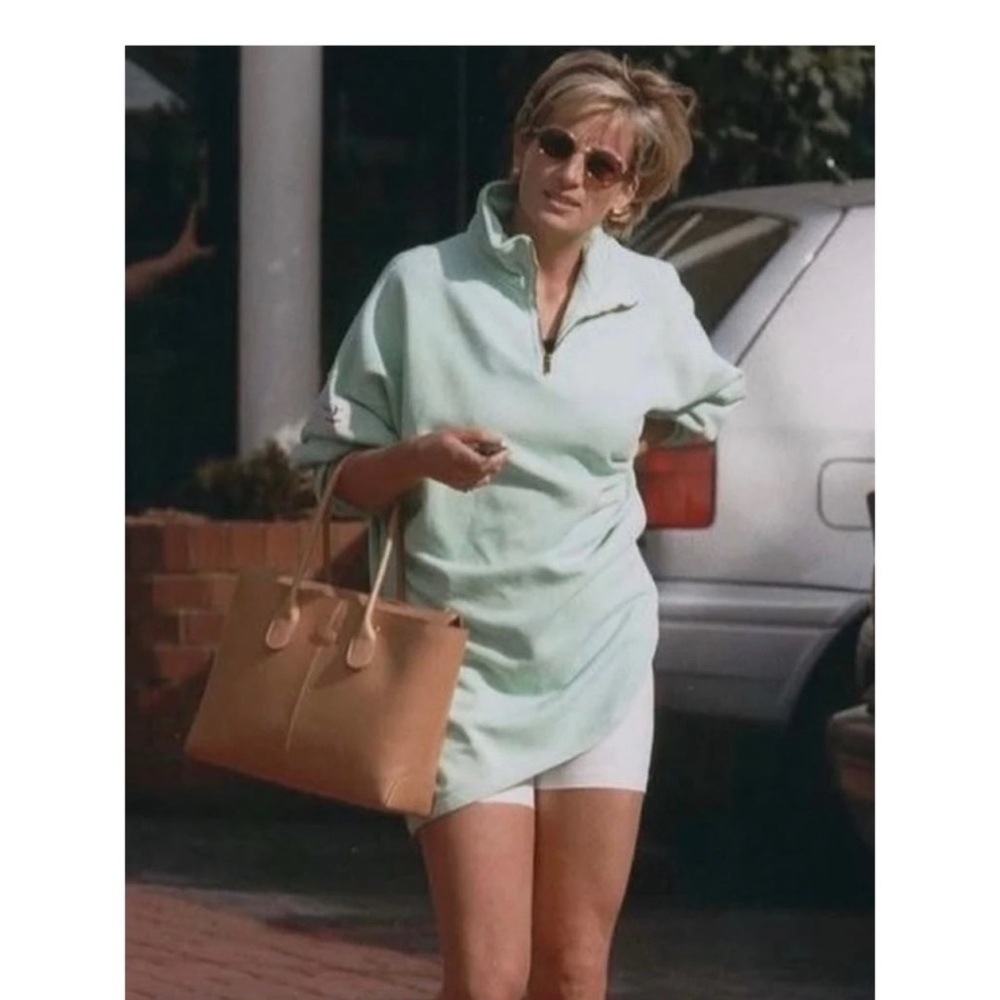 Sloppy Joe Diana Zip Neck Sweatshirt Oversized UK 02 Pale Mint NWT Rare